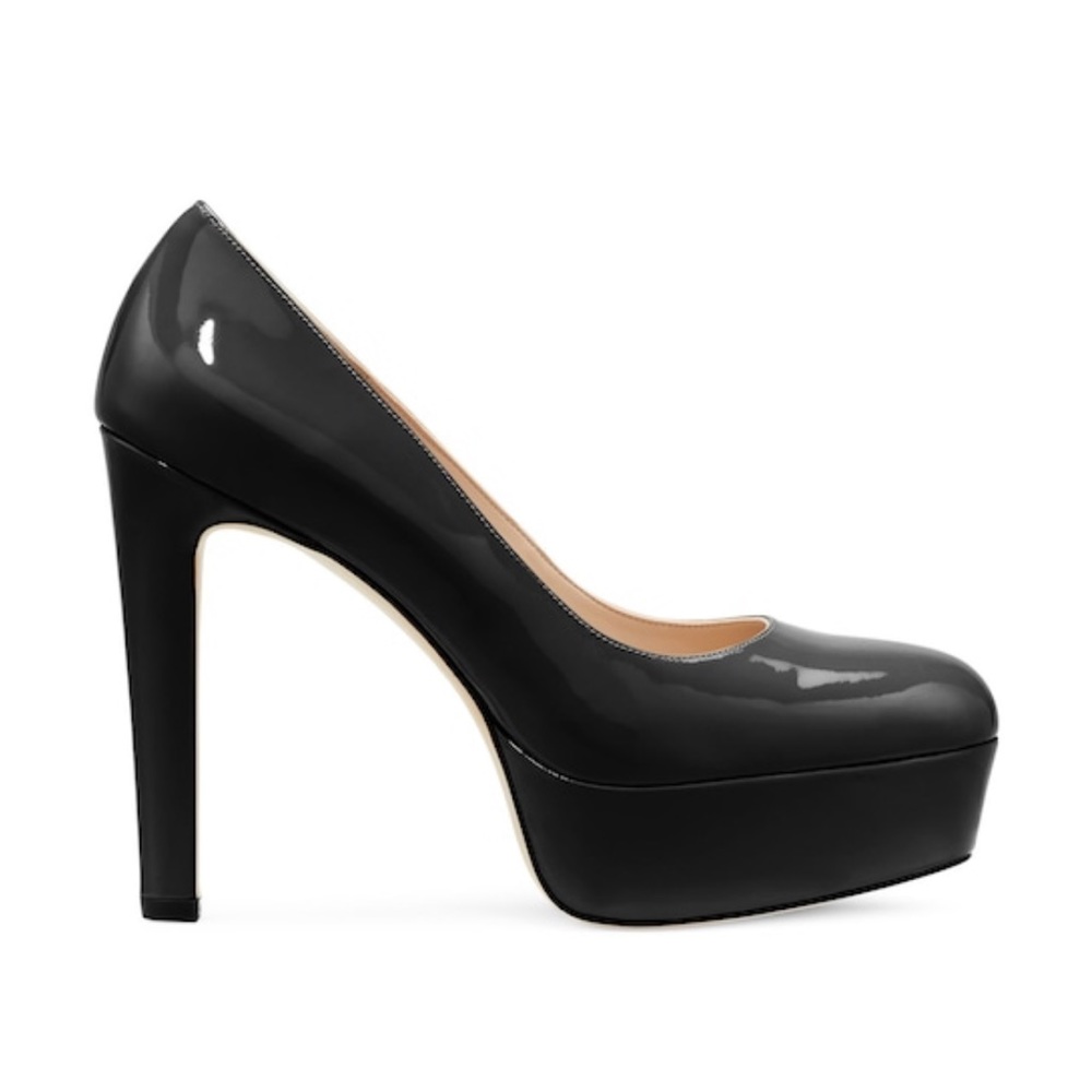 Stuart Weitzman Black Leather Platform Pumps - size 6.5